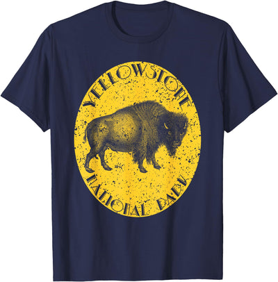 Yellowstone National Park Buffalo Retro Distressed Vintage T-Shirt
