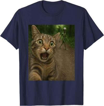 Selfie humor with Cats Cat Selfie, Alien, Funny T-Shirt