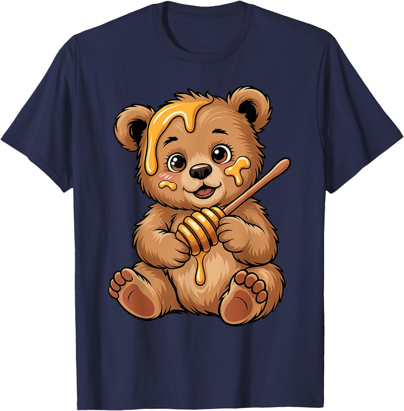 Funny bear design for kids men women Cute Bear Design for Bear Lover and Bear T-Shirt - Navy Blue