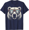 Funny Polar Bear Lover Polar Bear with Sunglasses T-Shirt - Navy Blue