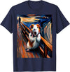 Artsy Guinea Pig Art Funny Animal Painting Humor Expressionist Scream Parody Funny Painting Art Guinea Pig T-Shirt - Navy Blue