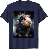 Guinea Pig Lovers Guinea Pig Tees Guinea Pig Shirt Furry Potato Watercolor Guinea Pig Funny T-Shirt - Navy Blue