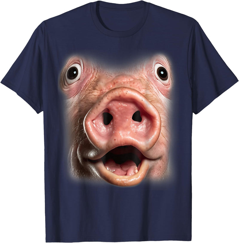Funny Meme Tees Funny Pig Face Funny Oddly Specific Dank Meme T-Shirt - Navy Blue