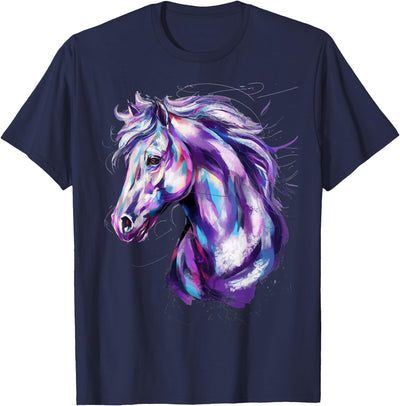 Horse Colorful Equestrian Riding Horse Rider Colorful Horse T-Shirt