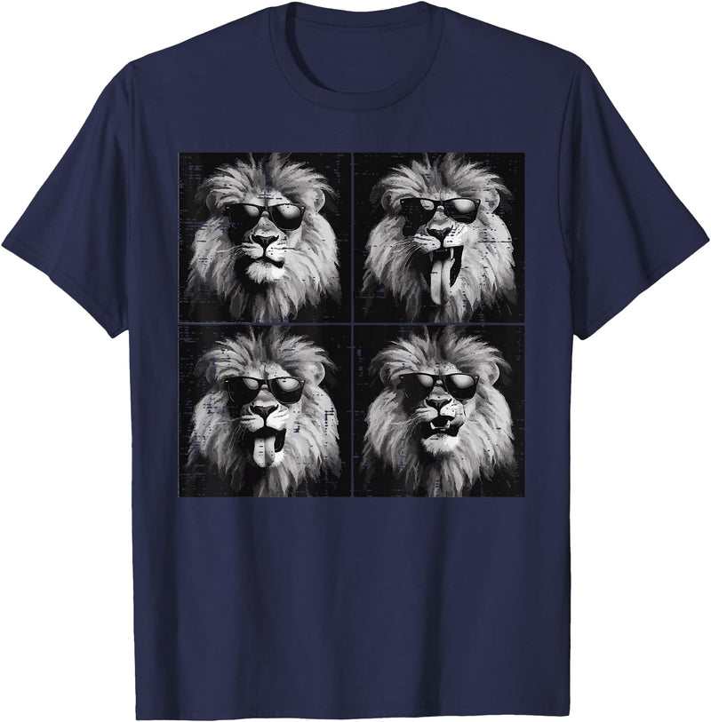 Lion Shirts For Men Women Kids Gifts Lion Selfie Funny Meme Women Kids Boys Girls Youth Teen Men T-Shirt - Navy Blue