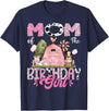 Famer Pink Cow Birthday Matching Tees Mom Of The Birthday Girl 1St Birthday Pink Cow Farm T-Shirt - Navy Blue
