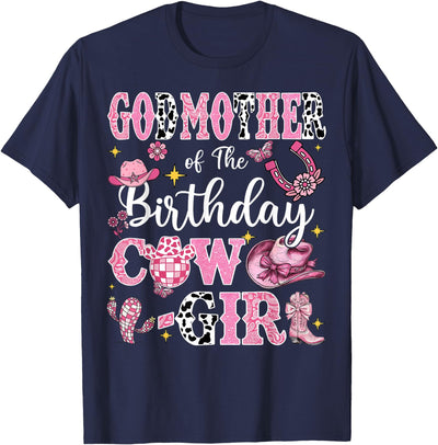 Cowgirl Birthday Family Matching Godmother of the Birthday T-Shirt