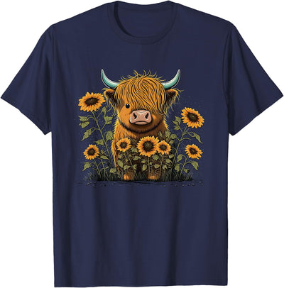 Scottish Highland Cow Cute Highland Cattle Cow Funny T-Shirt
