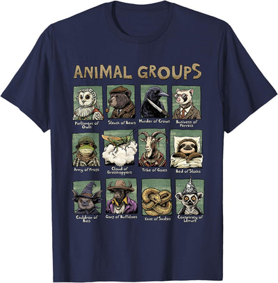 Animal Group Names Illustrated Chart T-Shirt