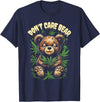 Funny Cannabis Apparel Funny Bear Cannabis Design - Don’t Care Bear T-Shirt - Navy Blue