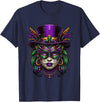 Mardi Gras Voodoo Doctor Clothing Women Mardi Gras Priestess Women New Orleans Witch Doctor Voodoo T-Shirt - Navy Blue