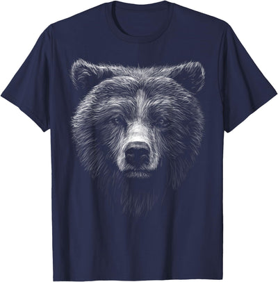 cute brown bear head black art for lovers Wild Bears animals T-Shirt