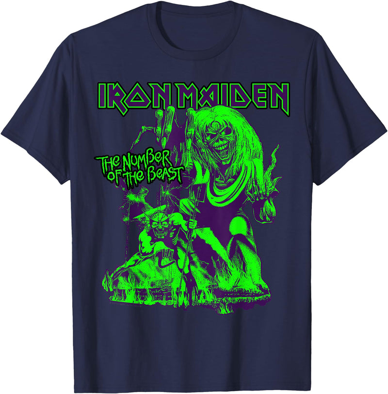 Iron Maiden Number of The Beast Halloween Green Eddie T-Shirt - As Pictured