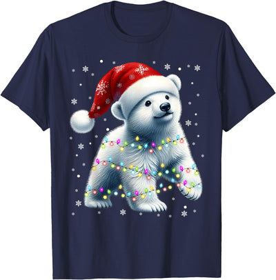Santa Polar Bear, Christmas, Men Women Kids, Bear Lover T-Shirt