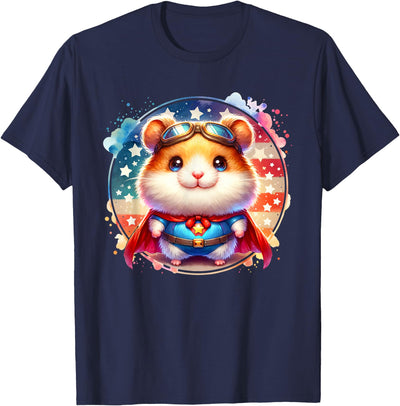 Cute Fluffy Super Hero Hamster Superhero Hamster T-Shirt