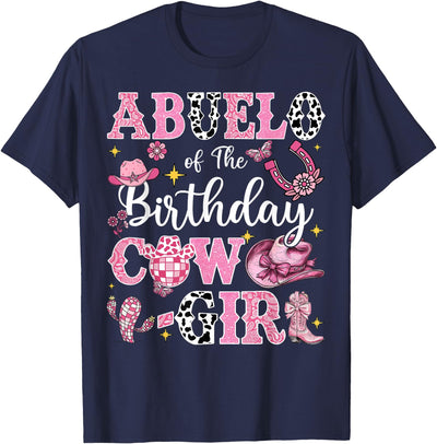 Cowgirl Birthday Family Matching Abuelo of the Birthday Cow T-Shirt