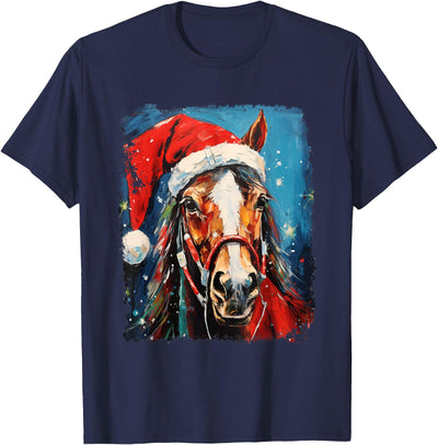 AnimalGraphicPrints Horse Christmas T-Shirt
