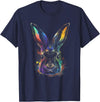 Rainbow Rabbit Abstract Colorful for Bunny Rabbit Lovers T-Shirt in Navy Blue