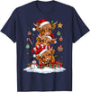 Highland Cow Christmas Winter Tree Farm Women Girl Funny Xmas Merry Moo Cows Highland Cow Christmas Snowman T-Shirt - Navy