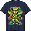 Jamaica Flag Lover Jamaica Flag Teddy Bear Jamaican T-Shirt - Navy Blue