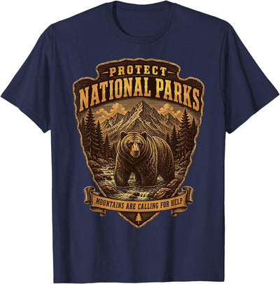 Protect National Parks Bear Vintage Arrowhead Badge Apparel T-Shirt