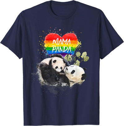 LGBT Pride Mama Panda Bear Rainbow Love Mother's Day Gift T-Shirt