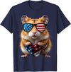Hamster 4th Of July American Independence Day USA Patriotic T-Shirt - Navy Blue