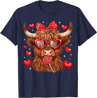Highland Cow Valentine't Shir't Heifer Western Valentine T-Shirt