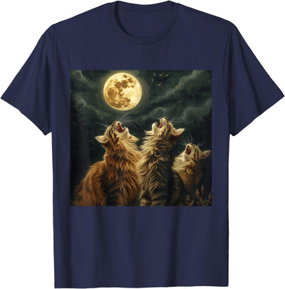 Funny Howl At Moon Maine Coon Cats Apparel Maine Coon Howl At Moon Cat Lover T-Shirt