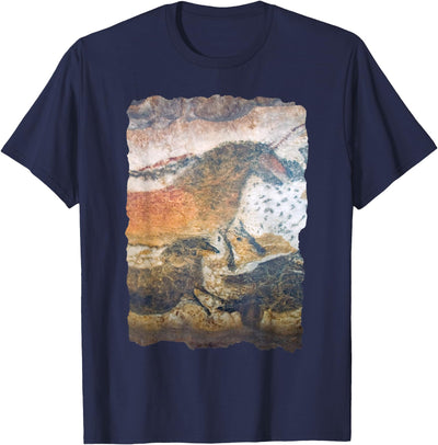 Cave Painting Prehistoric Art Horses Cave Painting Shirt Prehistoric Art Horses in Lascaux Cave T-Shirt