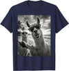 Funny Llama Stuff Accessories & Gifts Cool Llama Selfie At The Beach, Cute Llamas Alpaca T-Shirt - Navy Blue