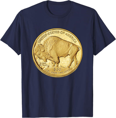24 Karat Golden Bullion Monetary Metal American Buffalo Gold T-Shirt