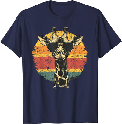 Giraffe Vintage Sunglasses Funny T-Shirt