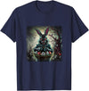 Cute Rabbit Lover Bunny Graphic T-Shirt (Kelly Green) in Navy Blue