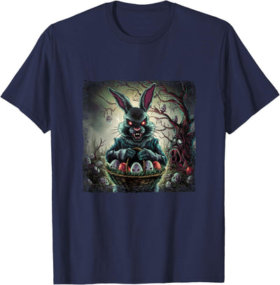 Dark Horror Rabbit with Egg Basket T-Shirt