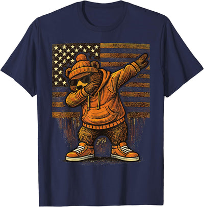 Vintage Dabbing Bear Funny Retro Graphic T-Shirt