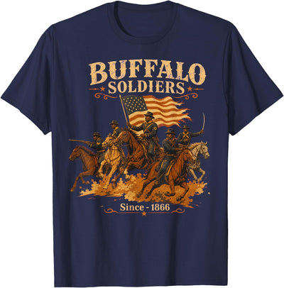 Cow Buffalo Soldiers Heritage Military History Abstract Art T-Shirt