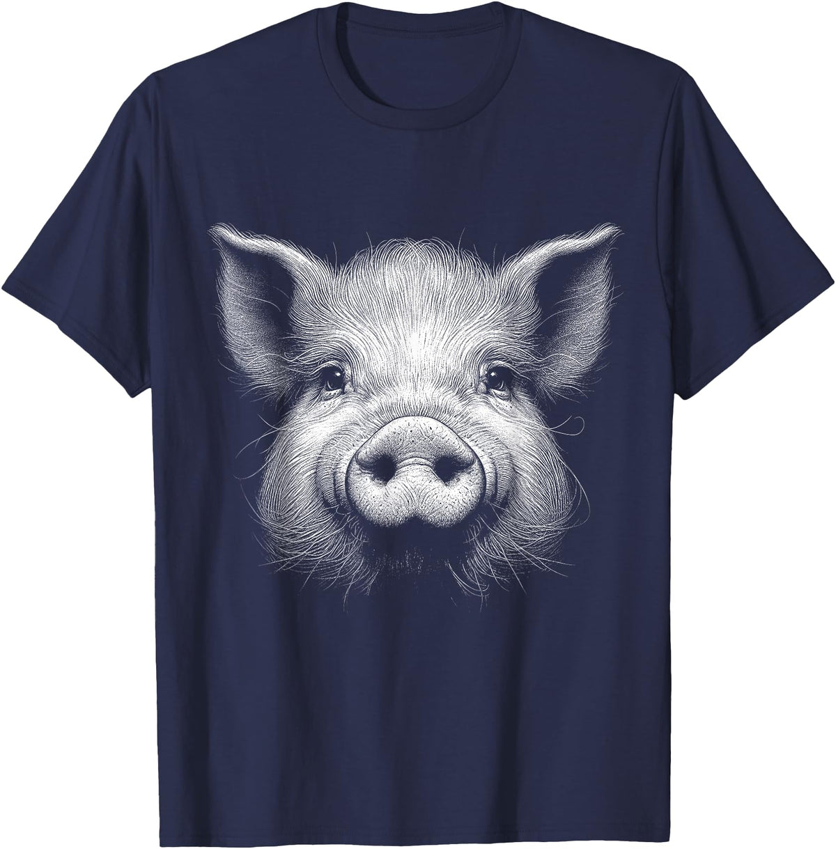 Animal Lovers Funny Quotes And Designs Pig Face Lover Art Design For Men And Women T-Shirt - Navy Blue