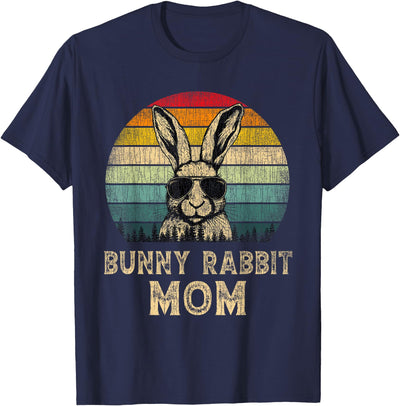 Retro Sunset Rabbit Bunny Mom T-Shirt