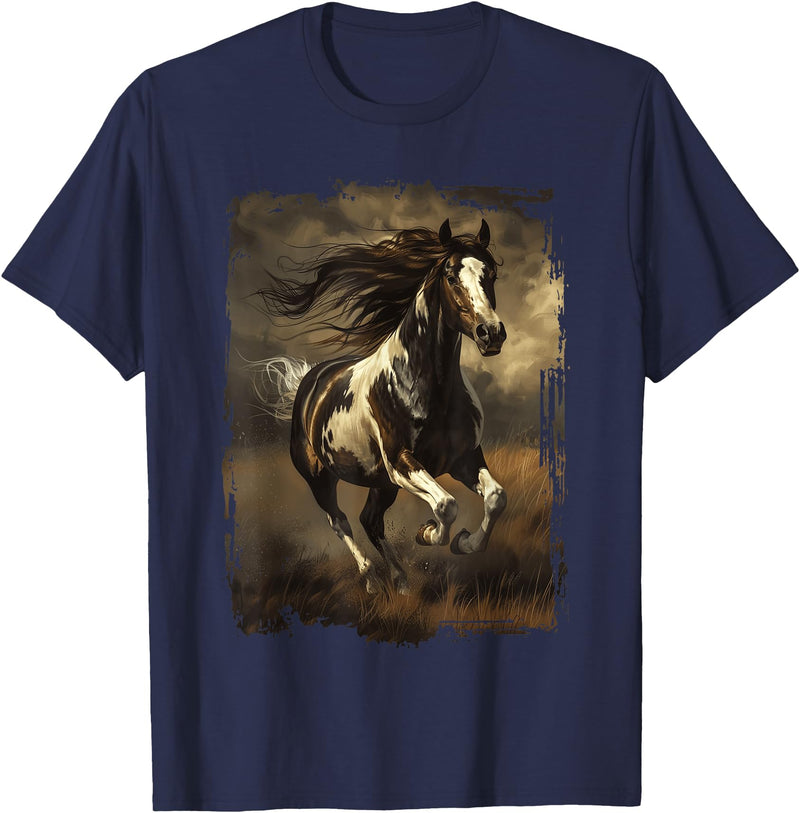 Horse Design Horse T-Shirt - Navy Blue