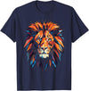 Cool Lions, Astrology And Horoscope Designs Lion Colourful Lion from Africa King of Animals Polygon T-Shirt - Navy Blue