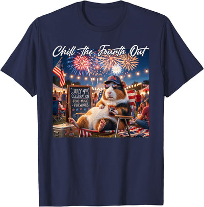 Chill The Fourth Out Funny Guinea Pigs Coffee 4th of July T-Shirt
