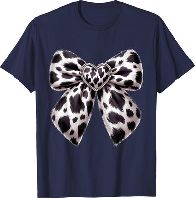 Cow Coquette Bow Cowprint Cute Cow Pattern T-Shirt
