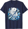 Arctic Polar Bear Snowflake Winter Christmas Christmas Polar Bear Snowflakes Winter Ornaments T-Shirt - Navy Blue