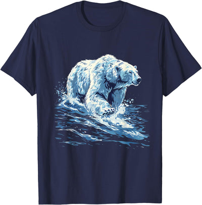 Polar Bear Ocean Sea Motif Marine Mammal Artwork T-Shirt