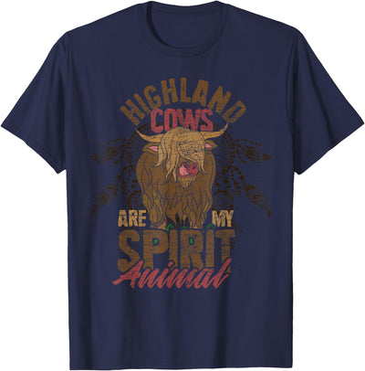 Highland Cows Are My Spirit Animal Funny Highland Cow T-Shirt