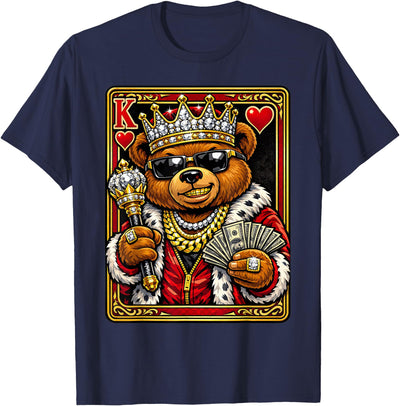 King of Hearts Hip Hop Dripped Out Teddy Bear Hustle Money T-Shirt