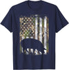 BoredKoalas Farming Farm Shirts Farmer Gifts Camo US Flag Pig Vintage Farm Animal Patriotic Farmer Gift T-Shirt - Navy Blue