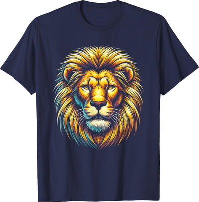 Gift for Lion Lovers Men Women Kids Calm Relaxed Lion Face T-Shirt