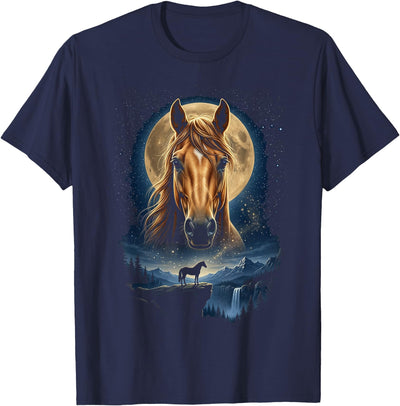 Horse Tees & Gifts for Men and Women Mystical Majestic Horse Spirit Animal Full Moon Nature Men T-Shirt